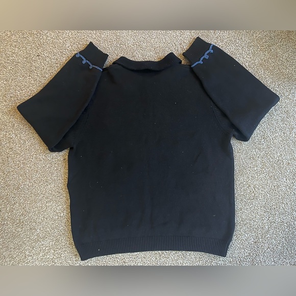 Alfred Dunner Flower Decorative Black Sweater - Picture 5 of 6